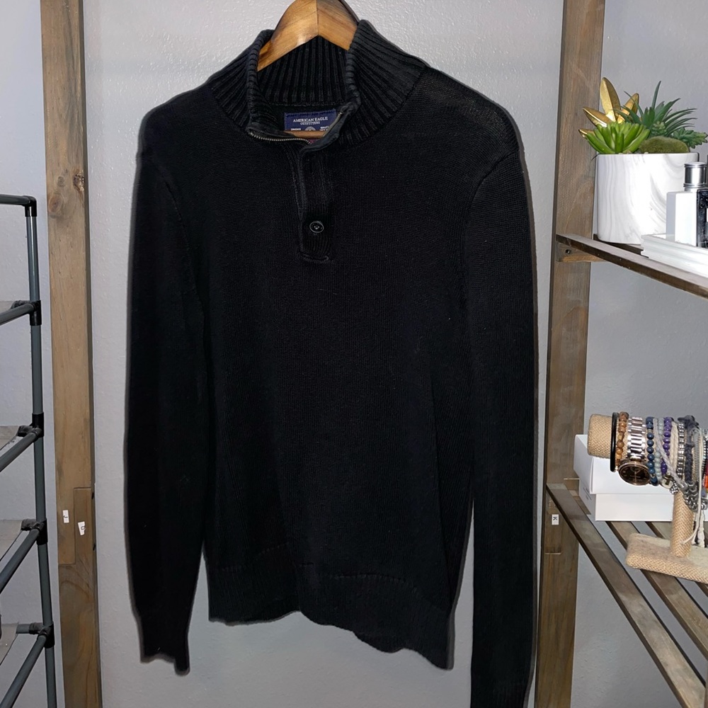 American eagle mock neck quarter zip sweater